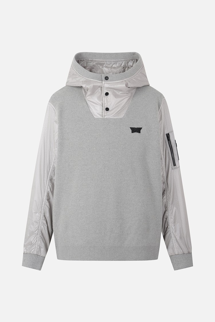 MEN HYBRID HOODED SWEATER PKFPM410911 L/GREY 상품 이미지 1