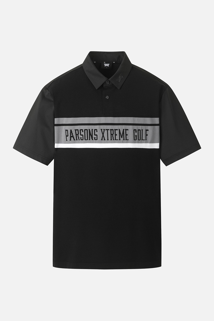 MEN KNIT HYBRID COLLAR SHORT SLEEVE