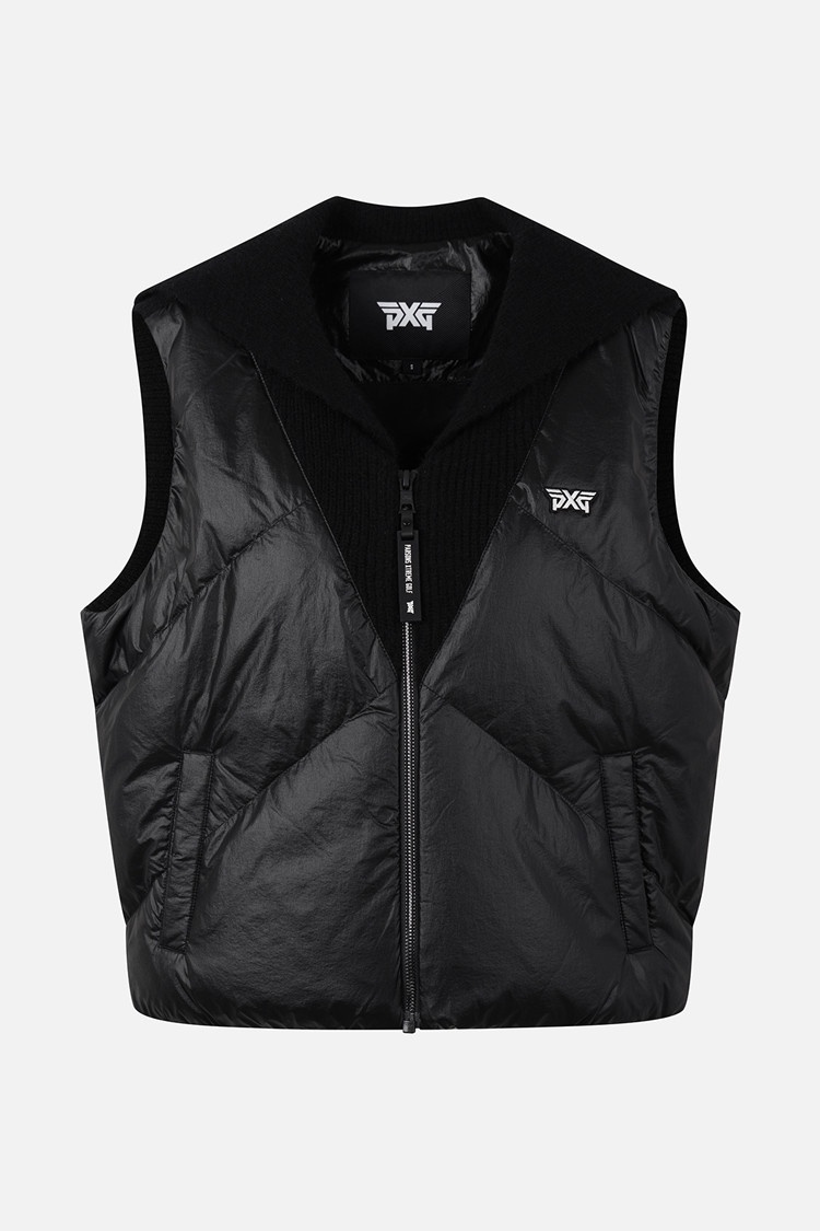 WOMEN WOVEN HYBRID VEST PKWCW421821 BLACK 상품 이미지 1