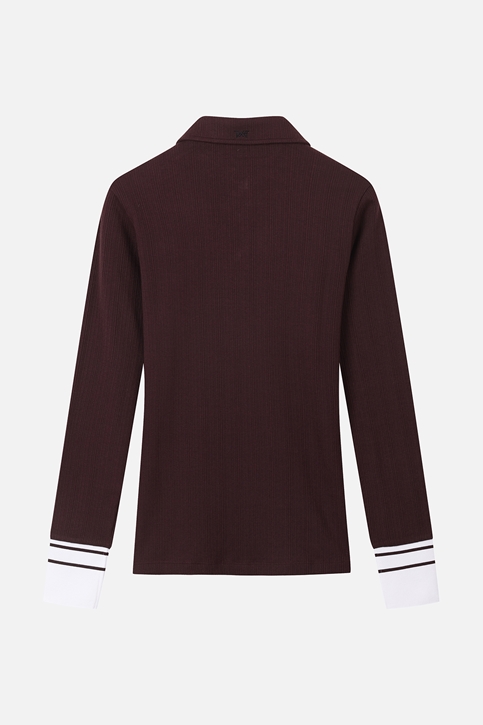 WOMEN TEXTURED COLLAR LONG-SLEEVE