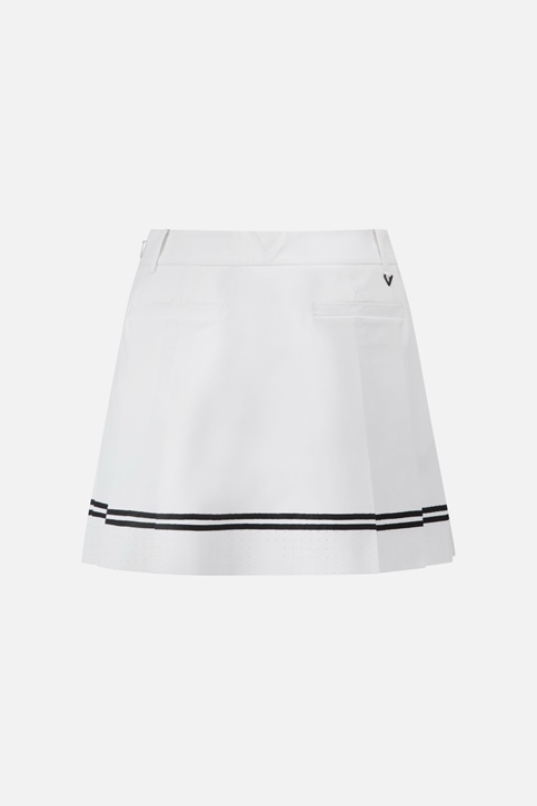 WOMENS PERFORATION PLEATED SKIRT