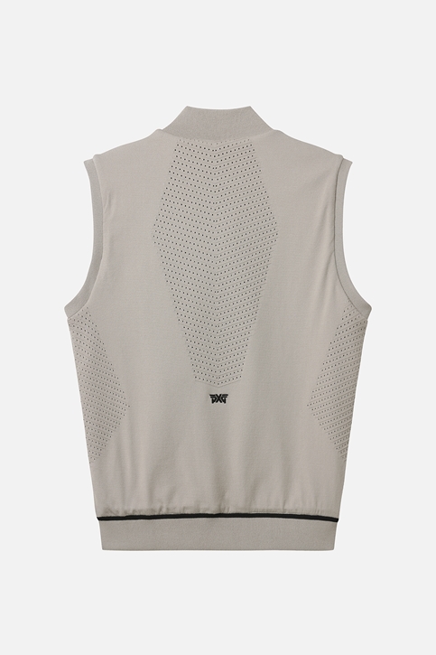 FULL ZIP-UP HYBRID KNIT VEST