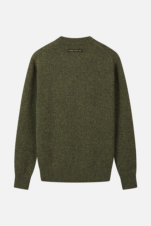 MEN TWO-TONE TEXTURED ROUND NECK SWEATER