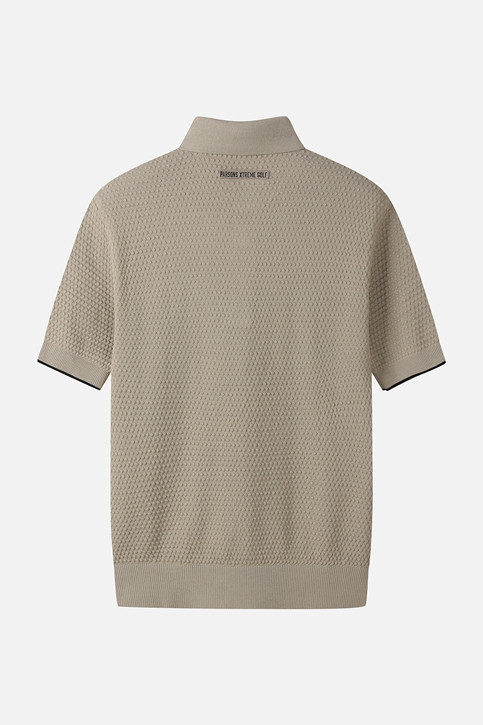 MEN TEXTURED SHORT-SLEEVED SWEATER