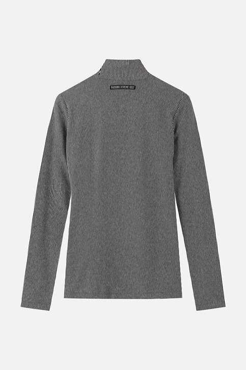 WOMEN STRIPE HIGH NECK LONG SLEEVE