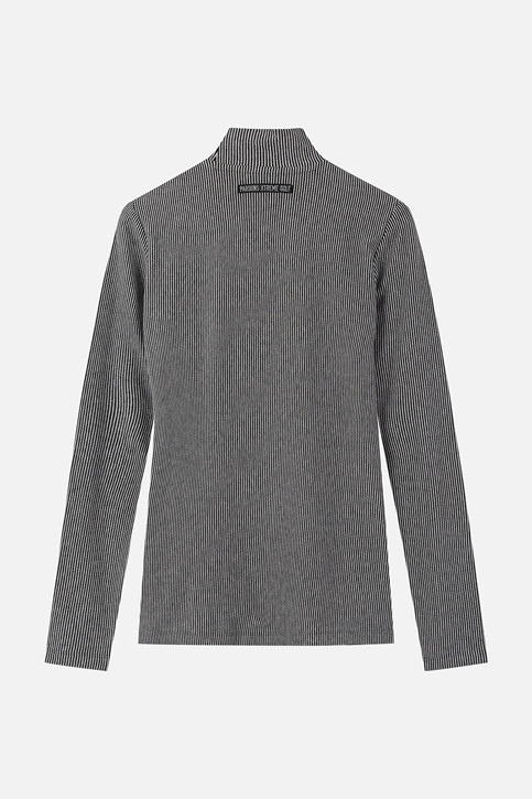 WOMEN STRIPE HIGH NECK LONG SLEEVE