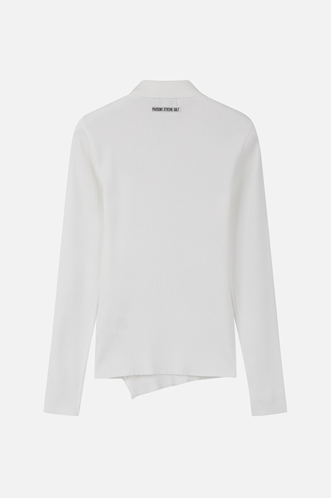 WOMEN RIBBED COLLAR SWEATER