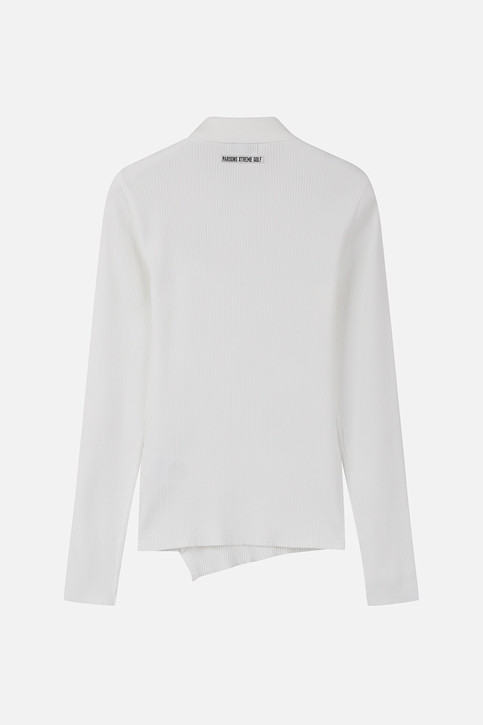 WOMEN RIBBED COLLAR SWEATER