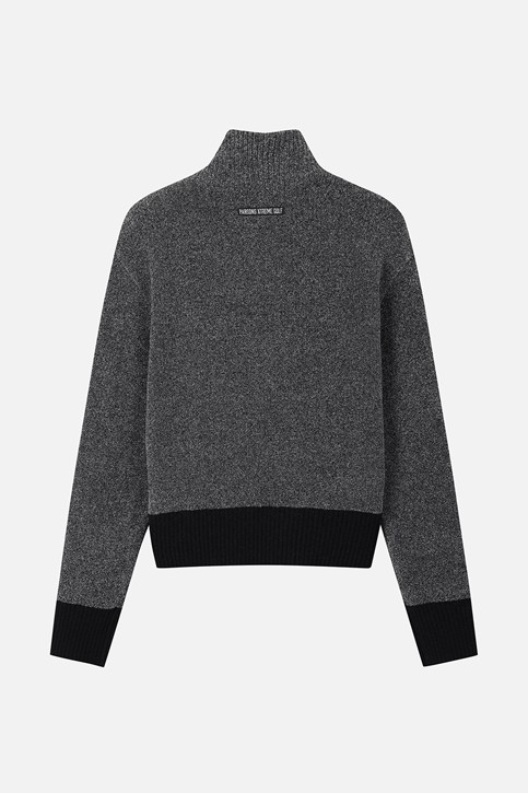 WOMEN HALF-ZIP HIGH-NECK SWEATER PKFPW411221 BLACK 상품 이미지 2