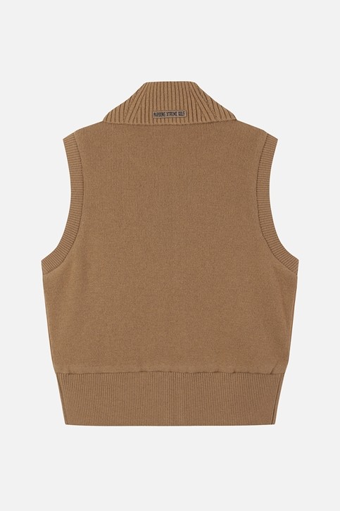 WOMEN WOVEN HYBRID KNIT VEST PKFPW421105 BEIGE 상품 이미지 2