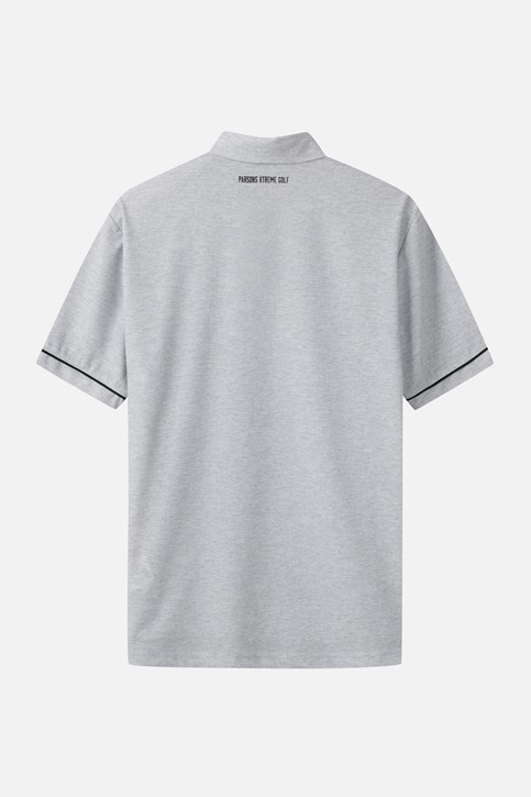 MEN TWO-TONE PRINT COLLAR SHORT SLEEVE