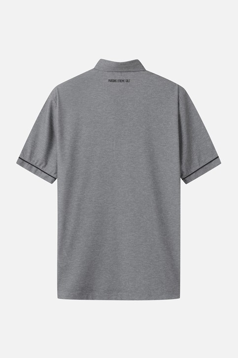 MEN TWO-TONE PRINT COLLAR SHORT SLEEVE