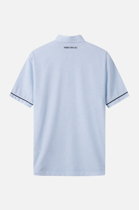 MEN TWO-TONE PRINT COLLAR SHORT SLEEVE