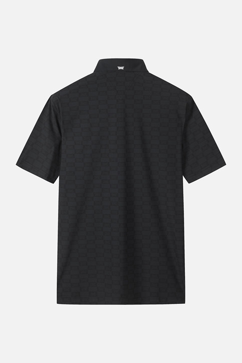 MEN MONOGRAM PATTERN COLLAR SHORT SLEEVE