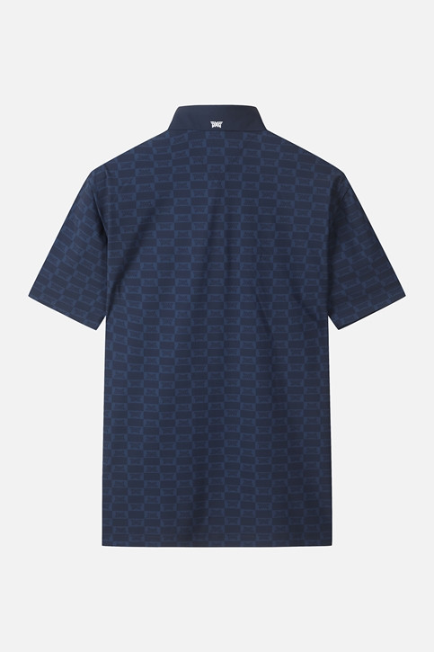 MEN MONOGRAM PATTERN COLLAR SHORT SLEEVE