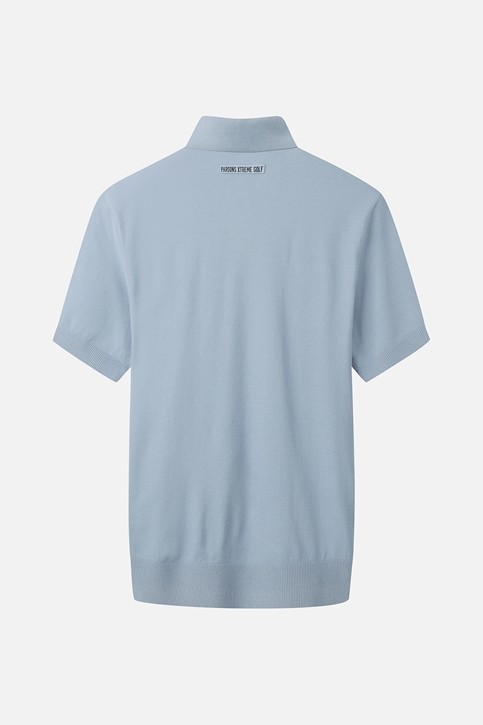 MEN ESSENTIAL SHORT SLEEVE COLLAR SWEATER