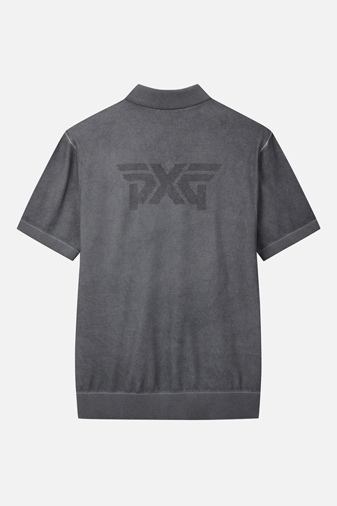 MEN TWO-TONE SHORT SLEEVE COLLAR SWEATER