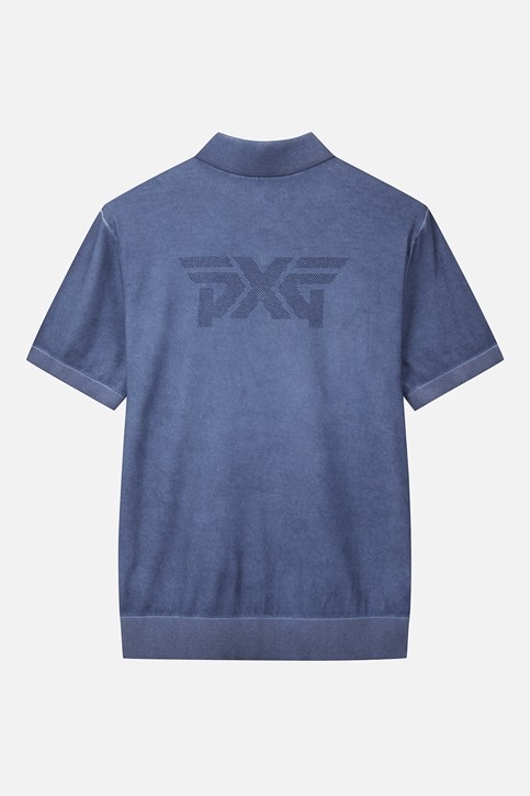 MEN TWO-TONE SHORT SLEEVE COLLAR SWEATER