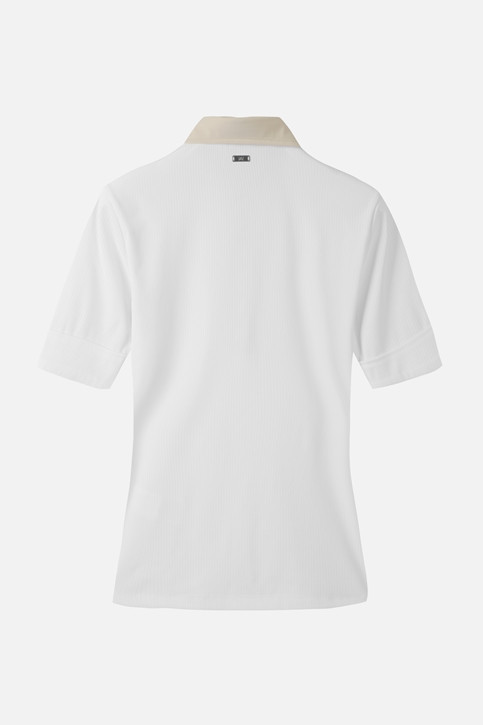 WOMEN COLOR BLOCK MIDDLE SLEEVE POLO SHORT SLEEVE