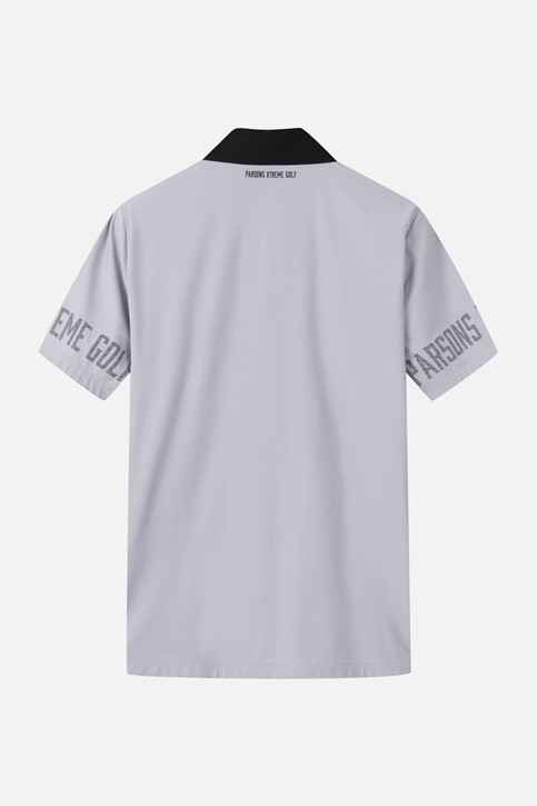 MEN LETTERING LOGO POINT COLLAR SHORT SLEEVE