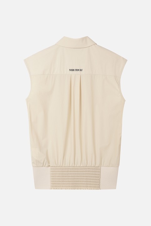 WOMEN COOL WOVEN MIX COLLARED SHORT SLEEVE