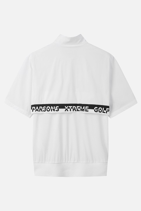 WOMEN PERFORATED ZIP-UP SHORT SLEEVE