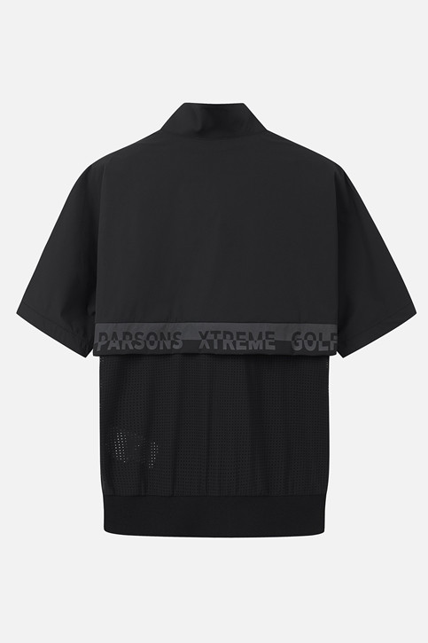 WOMEN PERFORATED ZIP-UP SHORT SLEEVE