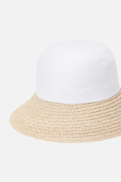 WOMEN COLORBLOCK RAFFIA HAT