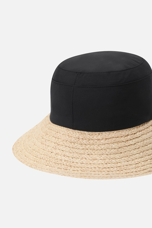 WOMEN COLORBLOCK RAFFIA HAT