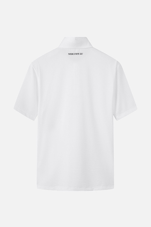 NEW TEXTURED COLLAR SHORT SLEEVE