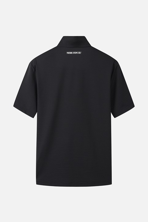 NEW TEXTURED COLLAR SHORT SLEEVE