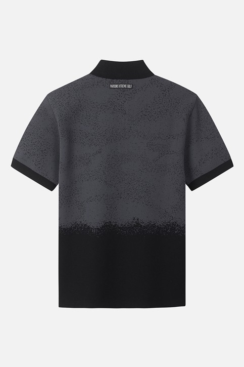 MEN PATTERN SHORT SLEEVE COLLAR SWEATER