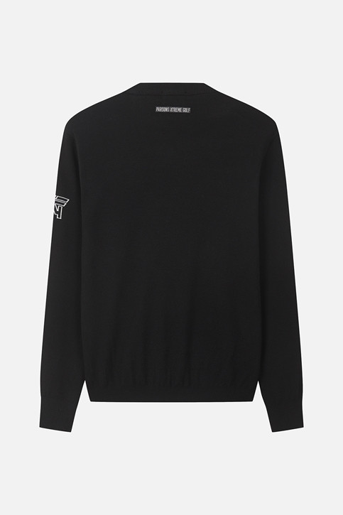 MEN WOVEN HYBRID ROUND NECK SWEATER