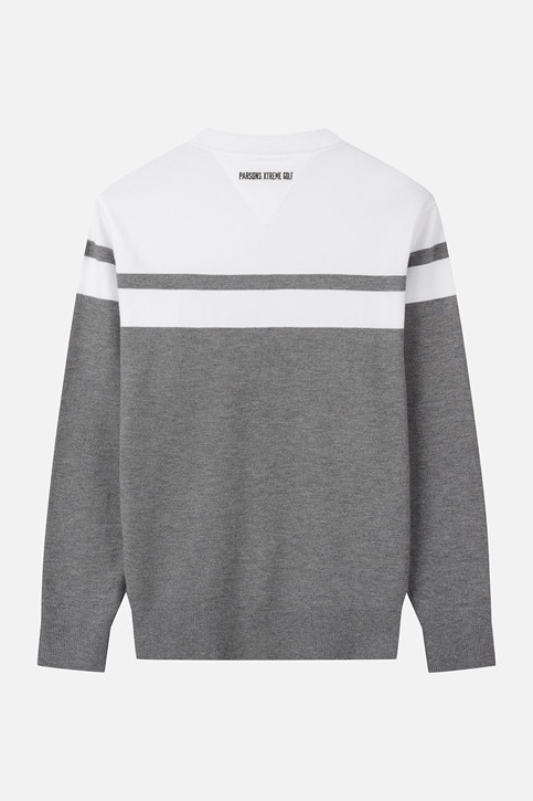 MEN COLOR BLOCKED ROUND NECK SWEATER