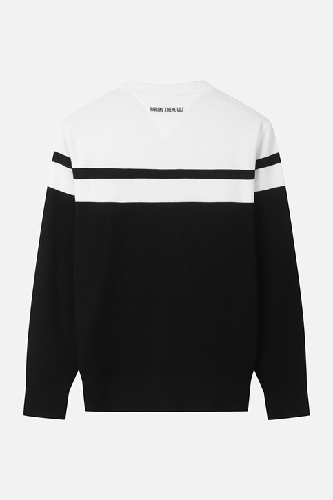 MEN COLOR BLOCKED ROUND NECK SWEATER