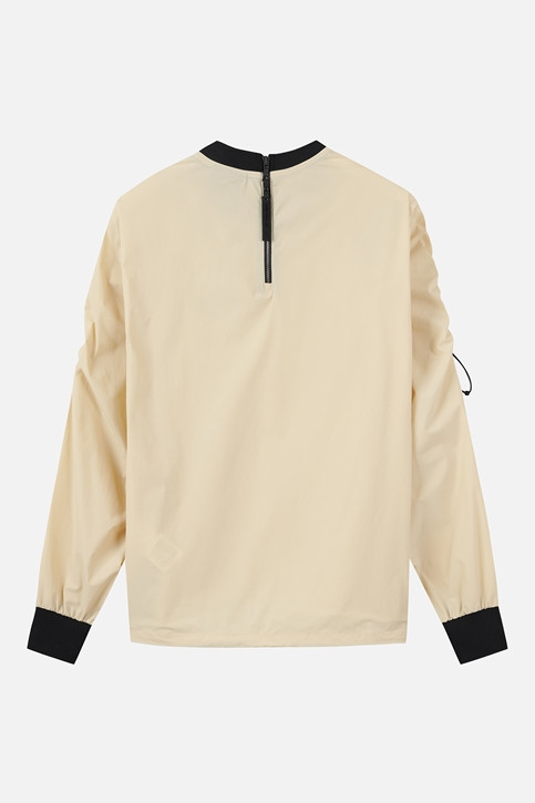 WOMEN WOVEN ROUND NECK LONG SLEEVE