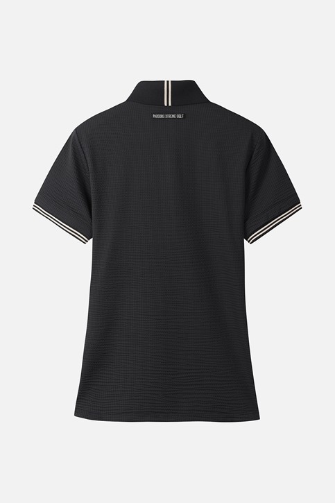 WOMEN NEW TEXTURED COLLAR SHORT SLEEVE