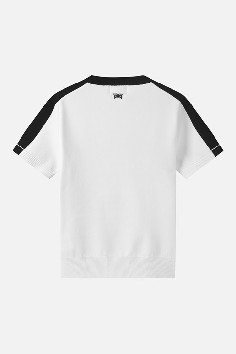 WOMEN SHORT SLEEVE ROUND NECK SWEATER