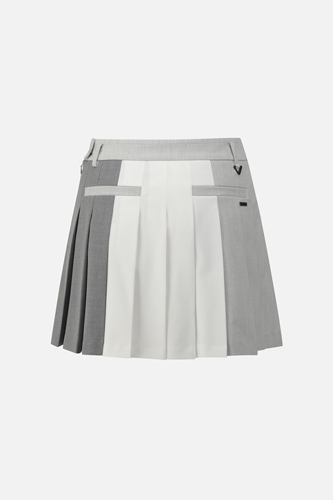 WOMEN TRICOLOR PLEATED SKIRTS