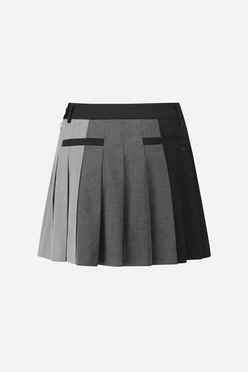 WOMEN TRICOLOR PLEATED SKIRTS