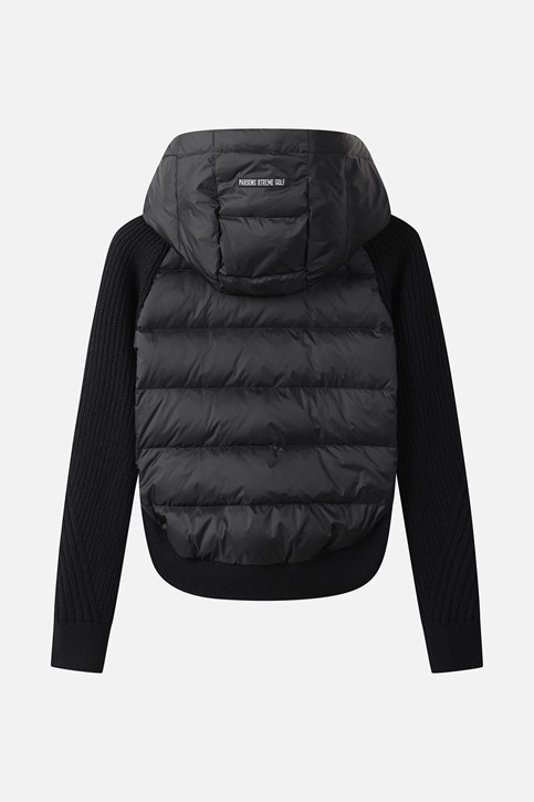 WOMEN SIDE OPEN WOVEN HYBRID DOWN JACKET PKWPW431921 BLACK 상품 이미지 2