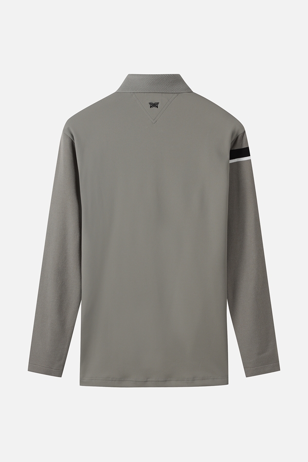 KNIT HYBRID COLLAR LONG-SLEEVE