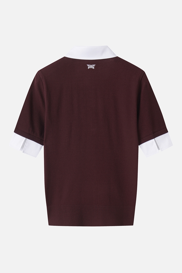 WOMENS COLLARED SHORT SLEEVE KNIT
