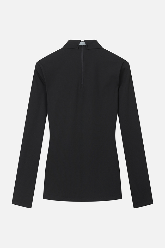 WOMEN SCARF COLLAR LONG-SLEEVE