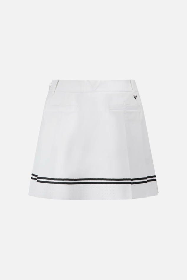 WOMENS PERFORATION PLEATED SKIRT