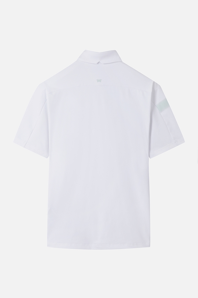 SUMMER COLOR BLOCKED ONE POINT COLLAR T-SHIRT