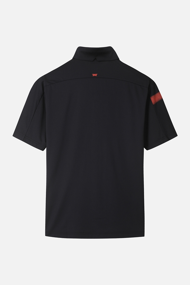 SUMMER COLOR BLOCKED ONE POINT COLLAR T-SHIRT