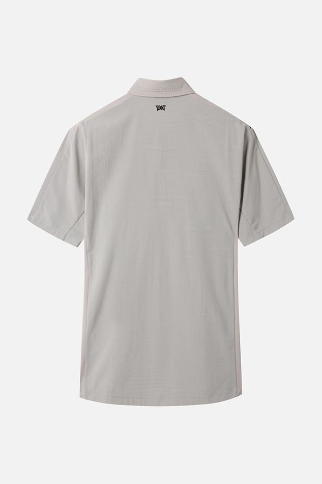 SUMMER WOVEN HYBRID COLLAR SHORT-SLEEVE