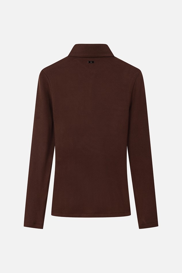 WOMEN TEXTURED LONG SLEEVE PKFCW210987 BROWN 상품 이미지 2