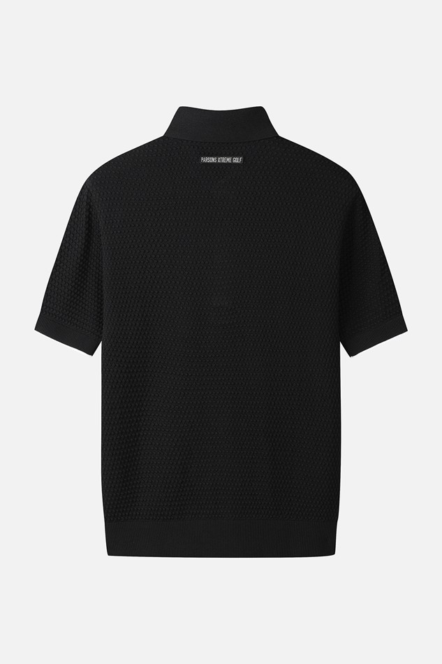 MEN TEXTURED SHORT-SLEEVED SWEATER